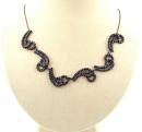 Vintage Bohemian garnet curved necklace