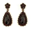 Vintage garnet facetted drop earrings w/14ctgold studs Victorian style