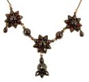 Vintage garnet stars necklace in Victorian style