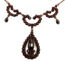 Vintage garnet drop necklace in Victorian style