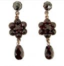 Vintage garnet dangling earrings w/14ct gold studs Victorian style