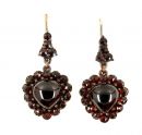 Vintage garnet cabouchon heart earrings