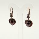 Vintage garnet cabouchon heart earrings
