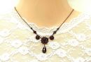 Vintage round garnet necklace with pending drop