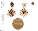 Cute round Bohemian garnet earrings
