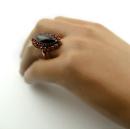 Vintage garnet cabouchon marquis ring