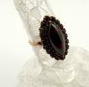 Vintage garnet cabouchon marquis ring