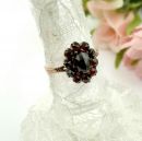 Cute Vintage garnet ring in Victorian style size 8