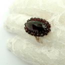 Vintage oval garnet ring in Victorian style