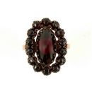 Vintage oval garnet ring in Victorian style
