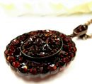 Large Oval Vintage garnet locket in Victorian style