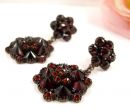 Vintage large garnet earrings w/14ct gold studs in Victorian style