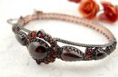 Beautiful Vintage garnet bangle in Victorian style