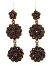 Vintage garnet cascade earrings w/14ct gold wires in Victorian style