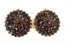 Medium sized round Bohemian garnet earrings w/14ct gold wires