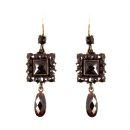 Bohemian garnet earrings w/14ct gold wires in Art-Déco style