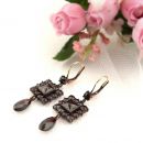Bohemian garnet earrings w/14ct gold wires in Art-Déco style