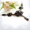 Gorgeous Original Bohemian garnet drop necklace