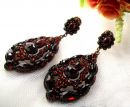 Vintage gigantic garnet earrings w/14ct gold studs in Victorian style