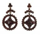 Vintage garnet earrings w/14ct gold studs Victorian style