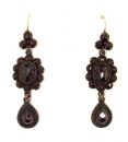 Vintage garnet earrings w/14ct gold wires Victorian style