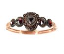 Vintage garnet facetted heart bangle with Vienna engraving