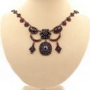 Impressive Vintage garnet festoon necklace in Victorian style