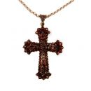 Impressive Large Vintage two layer garnet cross in Victorian style SILBER