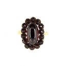 Vintage garnet ring with oval cabouchon in Victorian style