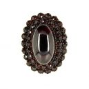 Large oval Vintage garnet ring in Victorian style