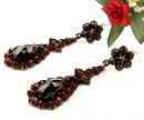 Vintage garnet drop earrings w/14ct gold wires Victorian style