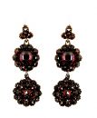 Vintage garnet cascade earrings w/14ct gold wires Victorian style