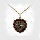 Vintage Sterling garnet heart locket/pendant Victorian style