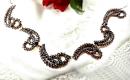 Curled Bohemian garnet necklace with 216 handset Bohemian garnets /L