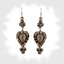 Original Bohemian garnet heart drop earrings