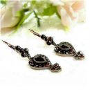 Original Bohemian garnet heart drop earrings