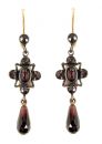 Cute filligree Bohemian garnet earrings