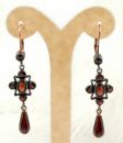 Cute filligree Bohemian garnet earrings