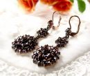 Oval Bohemian garnet pending earrings