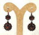 Double round Bohemian garnet earrings