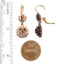 Double round Bohemian garnet earrings