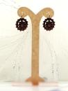 Oval original Bohemian garnet earrings/boutons w/14ct gold wires