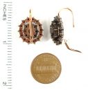 Oval original Bohemian garnet earrings/boutons w/14ct gold wires