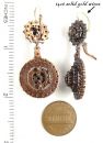 Large double round Bohemian garnet earrings w/14ct gold wires