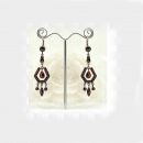 Interesting Bohemian garnet earrings in Art Deco style