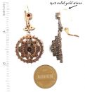 Impressive large round Bohemian garnet earrings w/14ct gold wires