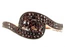 Squiggly original Bohemian garnet bracelet/bangle in Art Nouveau style
