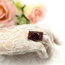 Awesome rectangular garnet ring in Art-Déco style