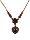 Garnet heart necklace in Victorian style