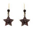 Original Bohemian garnet christmas stars earrings
